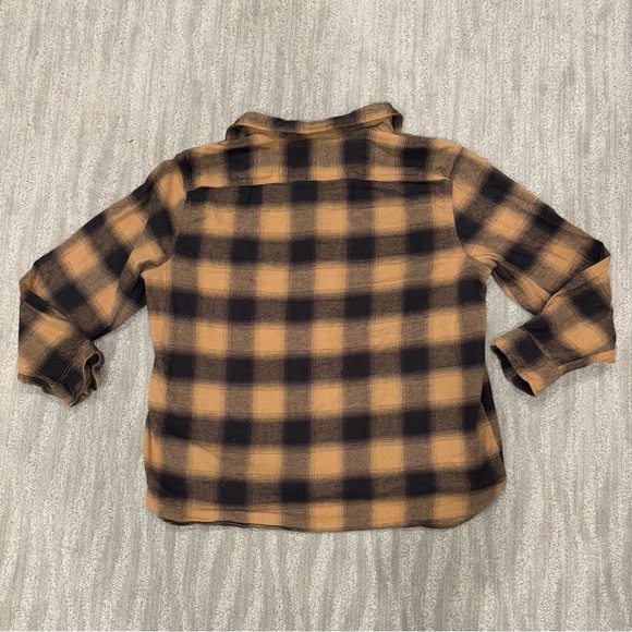 Frye & Co Men’s Flannel Black And Tan Plaid Button Up Long Sleeve Shirt Size 2XL - Picture 2 of 4